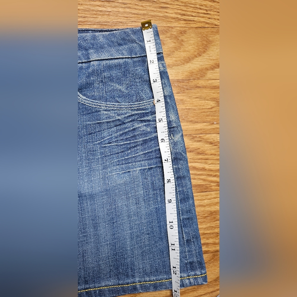 Anôname Vintage Y2K Low-Rise Stretch Denim Mini Skirt | Butterfly Embroidery - Picture 6 of 8